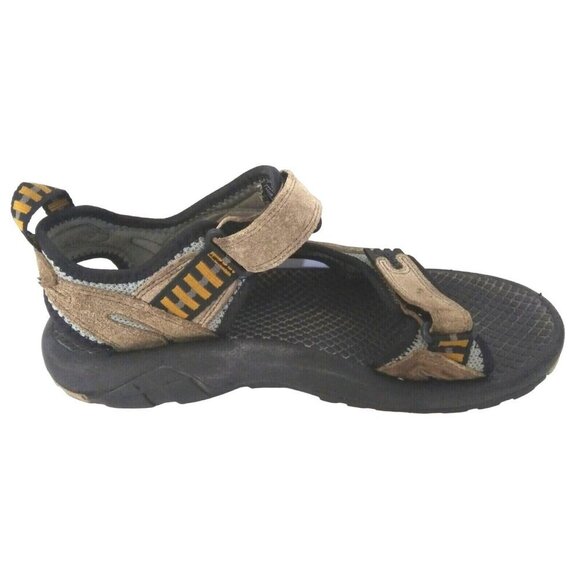 Teva XPD Sandals Mens Size 10 Brown Teal Suede Hiking Shoe Sandals SN 6674
